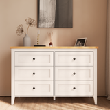 RichYa 6 Drawer Dresser for Bedroom,Chest of Drawers with Metal Knobs,Dresser for Closet,Wood