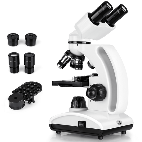 Microscope for Children 40X-1000X Translucent and Reflected Light Microscope Students Teenagers Beginners Adults Children's Microscope with LED Lighting and Slide, Microscope Set