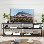 TV Stand for TV Up to 70" TV Shelves Table Entertainment Center for Living Room, Wood Finish, Black