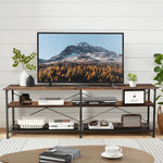 TV Stand for TV Up to 70" TV Shelves Table Entertainment Center for Living Room, Wood Finish, Brown