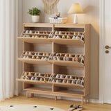 RichYa Entryway Slim Shoe Cabinet – 6 Flip Drawers with Adjustable Divider, Fluted Narrow Shoe Rack Fits 30 Pairs for Living Room,Gifts for Christmas
