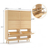 RichYa Entryway Slim Shoe Cabinet – 6 Flip Drawers with Adjustable Divider, Fluted Narrow Shoe Rack Fits 30 Pairs for Living Room,Gifts for Christmas
