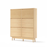RichYa Entryway Slim Shoe Cabinet – 6 Flip Drawers with Adjustable Divider, Fluted Narrow Shoe Rack Fits 30 Pairs for Living Room,Gifts for Christmas