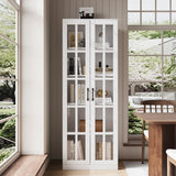 RichYa 3Pcs Kitchen Storage Cabinets and Countertops,Pantry Hutch Set with Glass Doors and Shelves,Freestanding Coffe Bar for Dining Room