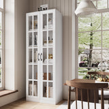 RichYa 3Pcs Kitchen Storage Cabinets and Countertops,Pantry Hutch Set with Glass Doors and Shelves,Freestanding Coffe Bar for Dining Room