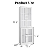 RichYa 3Pcs Kitchen Storage Cabinets and Countertops,Pantry Hutch Set with Glass Doors and Shelves,Freestanding Coffe Bar for Dining Room