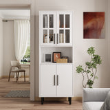 RichYa 3Pcs Grid Bookcases with Doors,Modular Furniture Bookcases,5-Tier Bookshelves with Glass Doors & Study Legs for Living Room