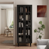 RichYa 3Pcs Grid Bookcases with Doors,Modular Furniture Bookcases,5-Tier Bookshelves with Glass Doors & Study Legs for Living Room