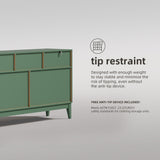 RichYa White Dresser for Bedroom, 6 Drawer Dresser with Open Storage Shelf and Genuine Leather Pull Handles, Modern Chest of Drawers