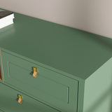 RichYa White Dresser for Bedroom, 6 Drawer Dresser with Open Storage Shelf and Genuine Leather Pull Handles, Modern Chest of Drawers