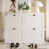 White Shoe Cabinet with 4 Flip Drawers ,Shoe Storage Cabinet for Entryway,Living Room,Bedroom