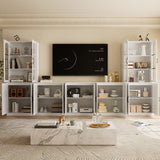 RichYa 118" W Entertainment Center with Bookshelves & Storage, Large Wall Unit TV Stand for TVs up to 65",Media Console with Doors for Living Room