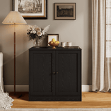 RichYa 31.5W Kitchen Credenza & Sideboard,Buffet Cabinet with Drawer & 2 Glass Doors,Coffee Bar for Dining Room,White