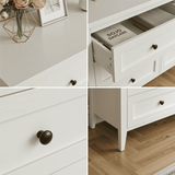 RichYa 6 Drawer Dresser for Bedroom,Chest of Drawers with Metal Knobs,Dresser for Closet,White