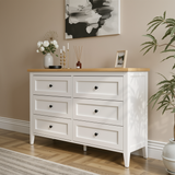 RichYa 6 Drawer Dresser for Bedroom,Chest of Drawers with Metal Knobs,Dresser for Closet,Wood
