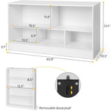 Cowiewie Kids Bookshelf and Toy Storage Organizer 5-Compartment Montessori Shelf Toy Storage Cabinet