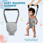 2 in 1 Baby Door Jumper, Adjustable Strap and Seat for 6-24 Months Infant Toddler, Grey