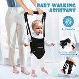 Cowiewie 2 in 1 Baby Exerciser Jumper Bouncer 6-24 Months Infant(Unisex), Grey+Black