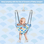 Baby Door Jumper for 6-12 Months Infant Toddler, Adjustable Strap and Seat, Blue