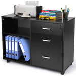 TUSY Office Cabinet, 3 Drawer File Cabinet with Lock, Printer Stands with Storage Shelves for Home Office Study