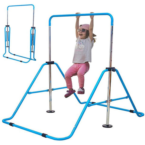 INTEY Expandable Gymnastics Bars,Adjustable Height Gymnastic Horizontal Bars,Junior Training Bar Children Folding Training Monkey Bars for Kids