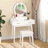 BackH Vanity Set with Lighted Mirror, Makeup Dressing Table for Girls & Women Bedroom