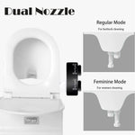 Amzdeal Bidet for Toilet - Non Electric Dual Nozzle Self Cleaning Bidet Attachment Fresh Cold Water Sprayer Bidet for Toilet, with Feminine Wash Nozzle, 6mm Ultra-Thin, Black