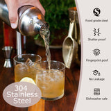 Amzdeal 25-Piece Stainless Steel Cocktail Shaker Set with Stand - Complete & Professional Bar Tool for Barmen, Portable Bartender Kit with Recipes For Home, Bar and Party, Perfect Gift for Beginners