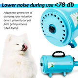 amzdeal Dryer for Large Dogs, Pet Hair Grooming Blower Blaster with Strong Power, Blue