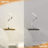 Albrillo Spiral Design LED Table Lamp - Dimmable Desk Lamp Touch Button, Warm White 3000K Bedside Lamps of Stainless Steel, 1.5m Cable, 5W 450LM Nightstand Lamps, for Bedroom, Office, Living Room