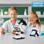 TELMU Microscopes for Kid Student Adult, 40X-1000X Compound Monocular Microscope with Microscope Slides Set, Phone Adapter, Dual LED Illumination Powerful Biological Microscopes for School Home Education