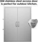 RichYa BBQ Double Access Door 31W x 24H Inch Stainless Steel, Rust- and Corrosion-Proof for BBQ£¬Grilling Station and Island