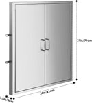 RichYa BBQ Double Access Door 31W x 24H Inch Stainless Steel, Rust- and Corrosion-Proof for BBQ£¬Grilling Station and Island