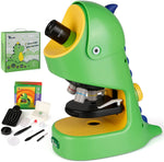 TELMU Kids Microscope 40X-400X, Beginner Microscope Kit with Microscope Slides & LED Light, Science Experiment STEM Kit Fits for Ages 5 to 12