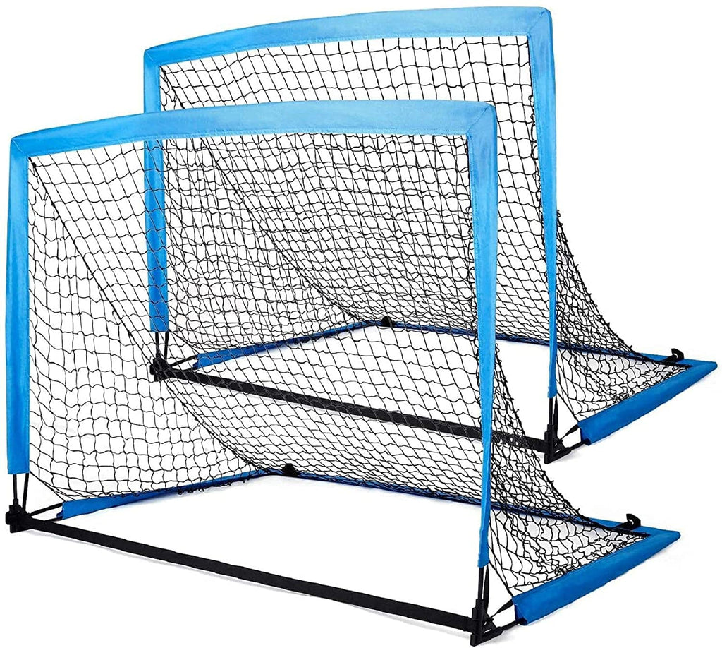Amzdeal 4 Ft. × 3 Ft. Blue Portable Soccer Goal Kids Soccer Net