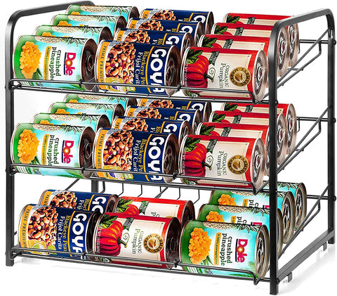 Stackable Can Organizer Holds Upto 36 Cans for Kitchen Cabinet or Pantry