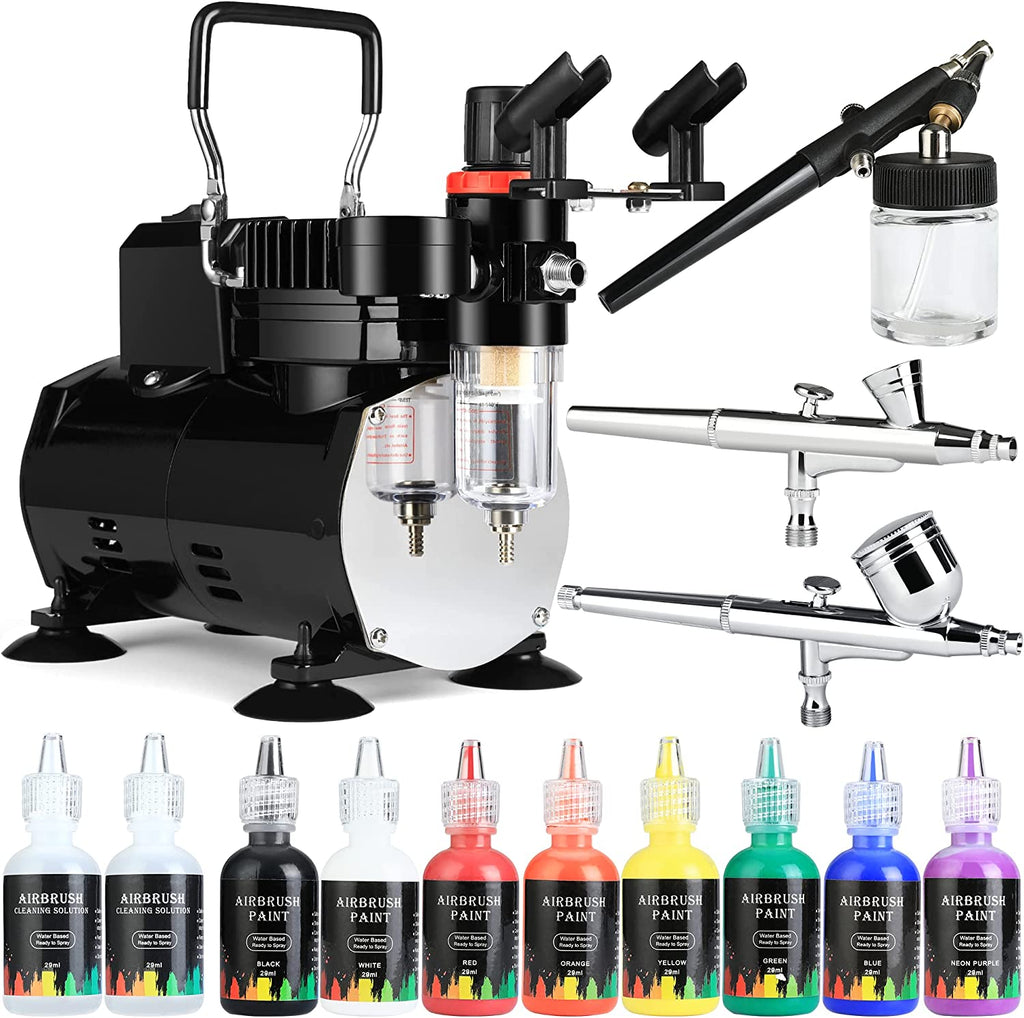 Airbrush Kit with Compressor, 1/5hp Air Compressor, Dual Action