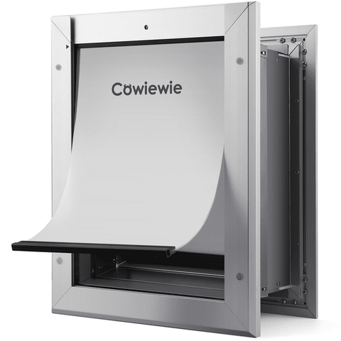 Pet Door for Wall, Aluminum Alloy Frame, Telescoping Tunnel Dog Door for Wall, Steel Frame, Pets Up to 12 Lb, Small