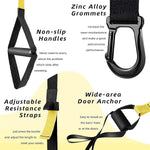 INTEY Suspension Trainer Kit, Adjustable Resistance Bands with Handle+Door Anchor+4 Resistance Loop Bands, Sling Trainer For Home Fitness Gyms & Outdoor Workout