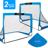 INTEY Portable Soccer Goals,Folding Soccer Nets for Backyard Training for Kids and Teens,Set of 2 with Carry Bag, 4x3ft