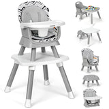 8 in 1 Baby High Chair for Babies, Toddler Dining Booster Seat/Kids Table & Chair Set/Building Block Table/Kids Stool,Grey